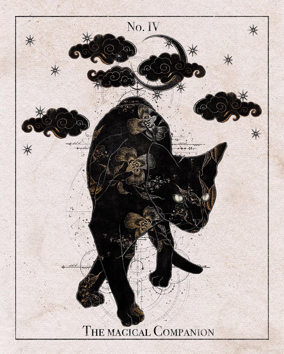 BeautifulBzarre's tweet photo. Are you a fan of celestial illustrations? I like @signum.noir's take with this gorgeous black cat!

#beautifulbizarre #signumnoir #illustrator #blackcat #celestialart #catillustration #lovecats #magicalcompanion #lacepattern https://t.co/690pE81Quz