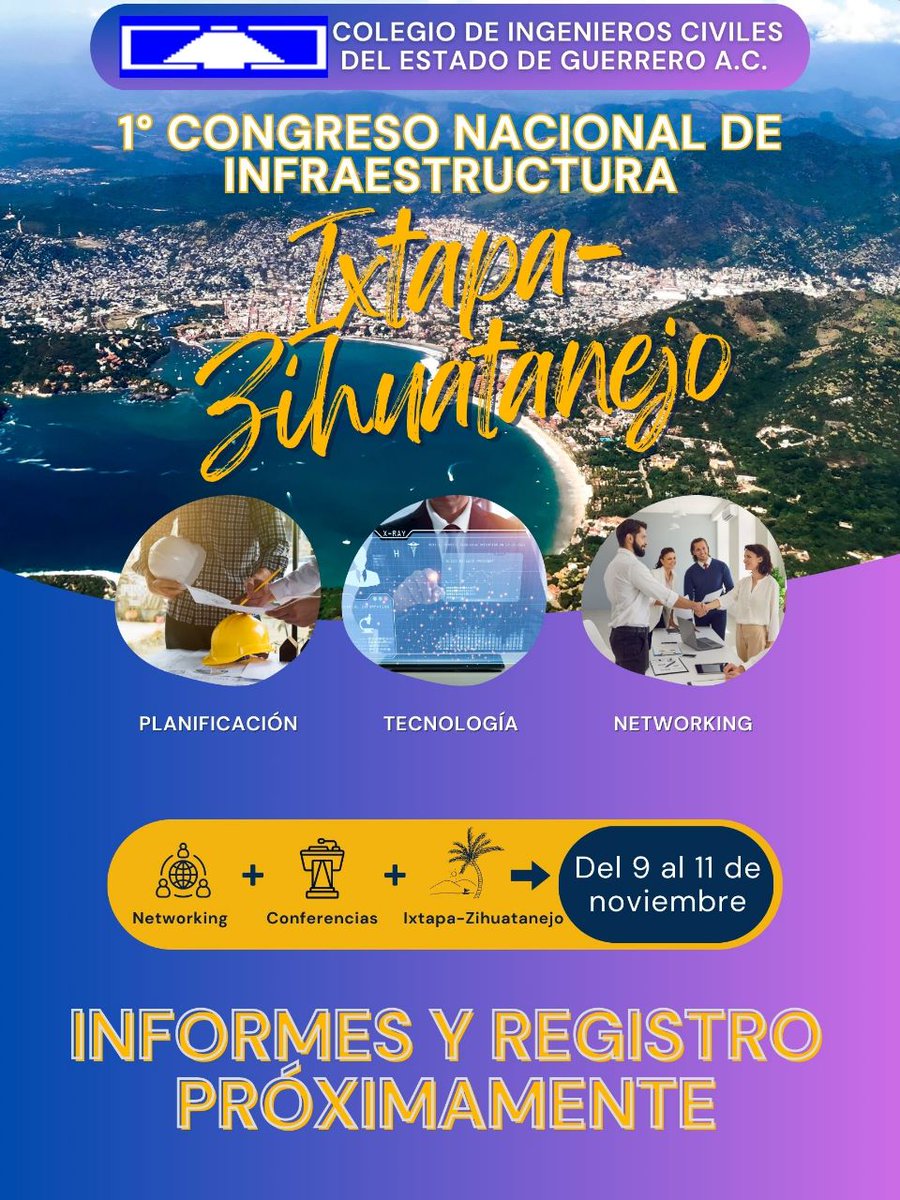 Con mucho entusiasmo estamos preparando el 1er. Congreso Nacional de Infraestructura, para ello requerimos el apoyo del <a href="/Gob_Guerrero/">Gobierno de Guerrero</a> y de la Gobernadora <a href="/EvelynSalgadoP/">Evelyn Salgado Pineda</a> para que esté evento de gran impacto sea todo un éxito.
Así será....
Tenemos una gran Gobernadora!!