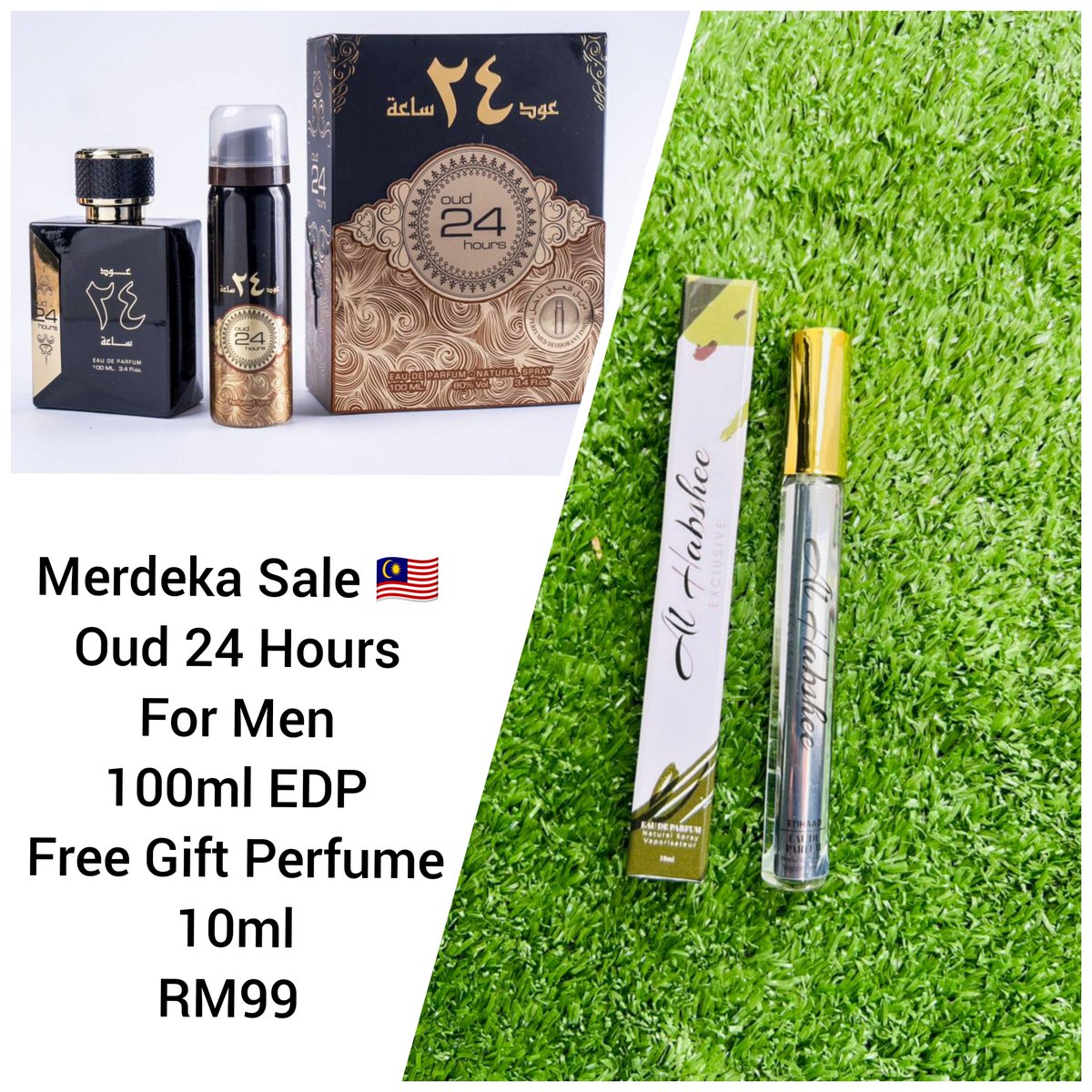 arabic_ismail's tweet photo. Merdeka Sale 🇲🇾
Oud 24 Hours With Body Spray For Men 100ml
Fresh Floral warm spicy woody
RM99
Free Gift Pek Travel 10ml bernilai RM30
PROMOSI HINGGA 1 SEPTEMBER 2023
Berminat? Klik sini ye
👉https://t.co/mG9APT6aWT
#AlHabsheeByIsmail #Perfume #PerfumeArab #MerdekaSale https://t.co/MXkKV9e4J2