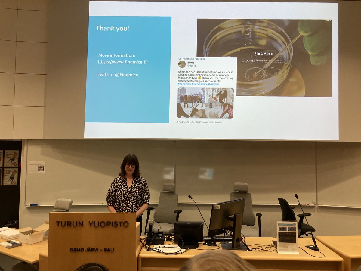 fingmice's tweet photo. ⁦@RHinttala⁩ opening the second FinGMice Tour event ⁦@UniTurku⁩ - a day full of essential info about National core facility services and scientific activities https://t.co/7hfbeGan6a