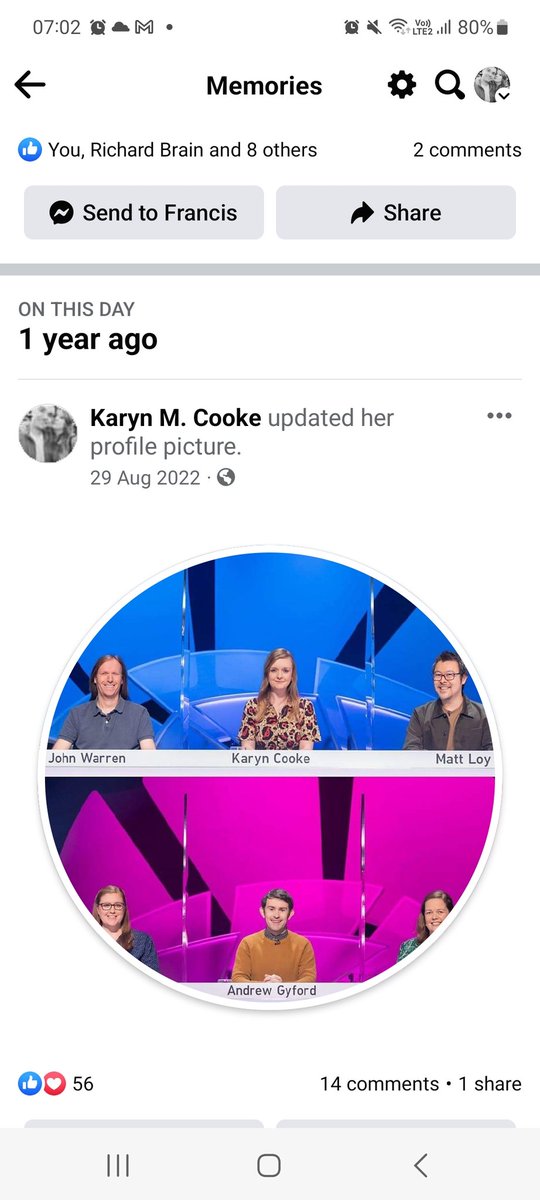 KarynCooke's tweet photo. A year ago today, the first episode of Series 18 of #OnlyConnect aired, and we had a dramatic 27-26 battle against the lovely Morporkians. Pleased to report we are very much a Series 18 gang now. For life. #Statisticals https://t.co/i5SNjPyJQJ