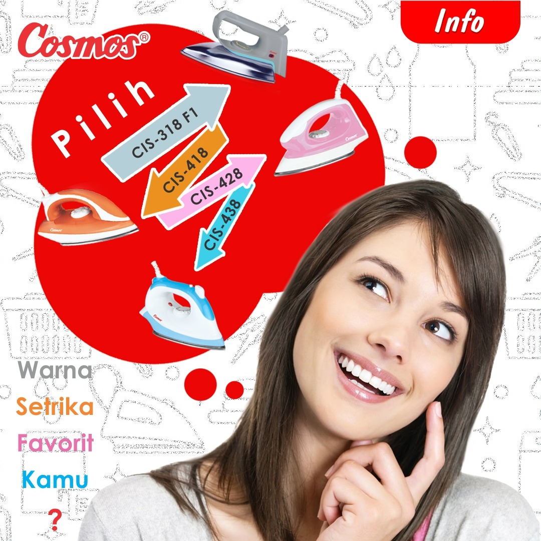 cosmosonline's tweet photo. Warna setrika favorit keluarga Cosmos yg mana ni? Coba komen yaa..
Selain tapaknya stainless steel yang pastinya menghantarkan panas lebih cepat, setrika Cosmos ini kabelnya juga puaanjang banget loh, jadi nyetrikanya lebih gampang &amp; cepat.

#BanggaCosmos #Setrika #Setrikacosmos https://t.co/7Tn1FbDM7w