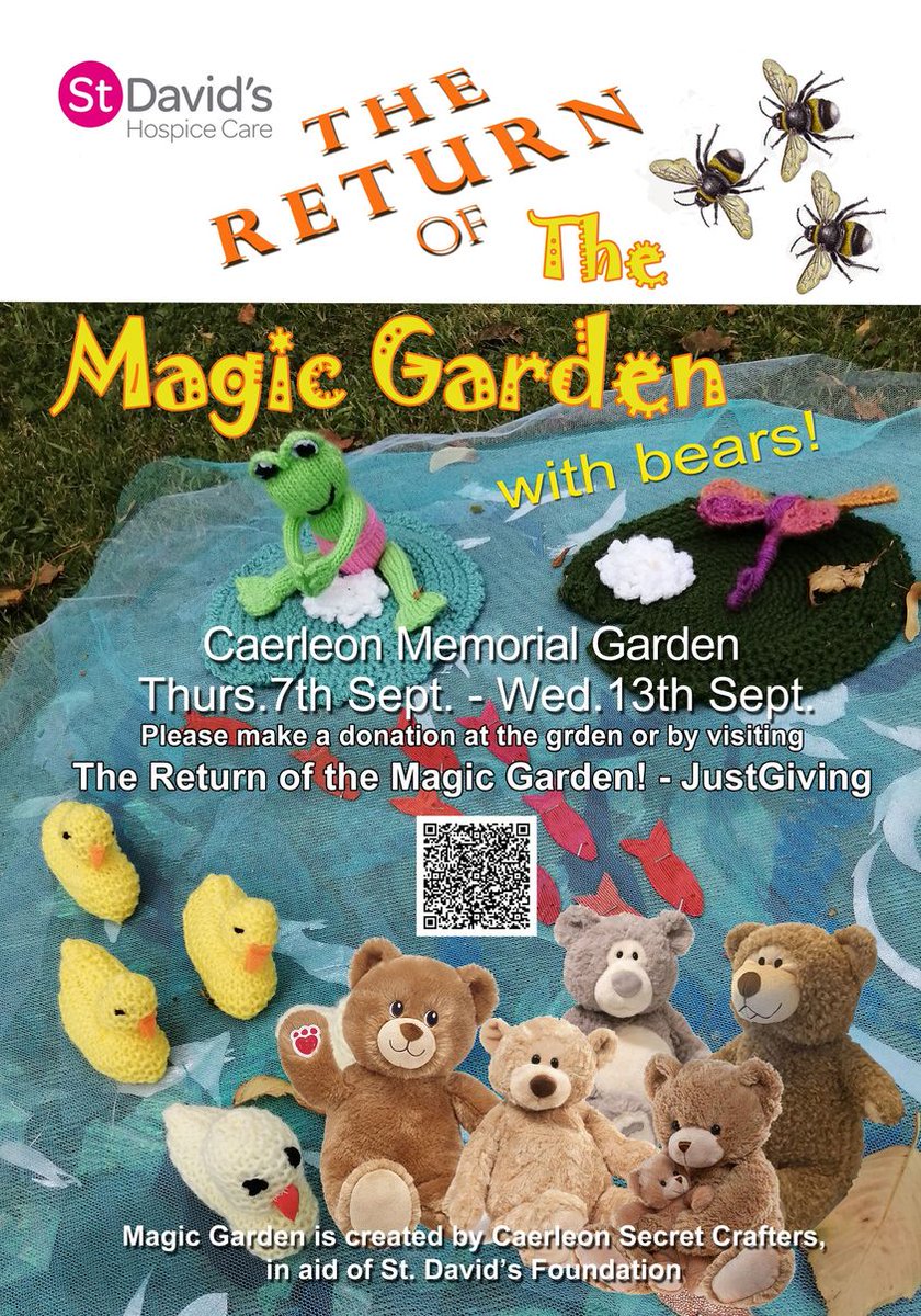 Brilliant effort once again from Prosecco and Purls (in association with Caerleon Secret Crafters and Caerleon St David’s Support Group); will be well worth a visit!
If you want to show your support, please donate at the garden, or go to: justgiving.com/campaign/magic…