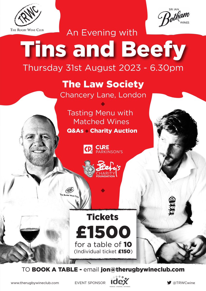 Big event this week…should be a fun evening…great wine, great people and raising money for great charities. Thanks to <a href="/IDEXConsulting/">IDEX Consulting</a> for being our main sponsor and we are delighted to be sold out! #wine <a href="/BeefyBotham/">BeefyBotham</a> <a href="/miketindall13/">Mike Tindall</a> <a href="/dallaglio8/">Lawrence Dallaglio</a> <a href="/EmilyScarratt/">Emily Scarratt</a>