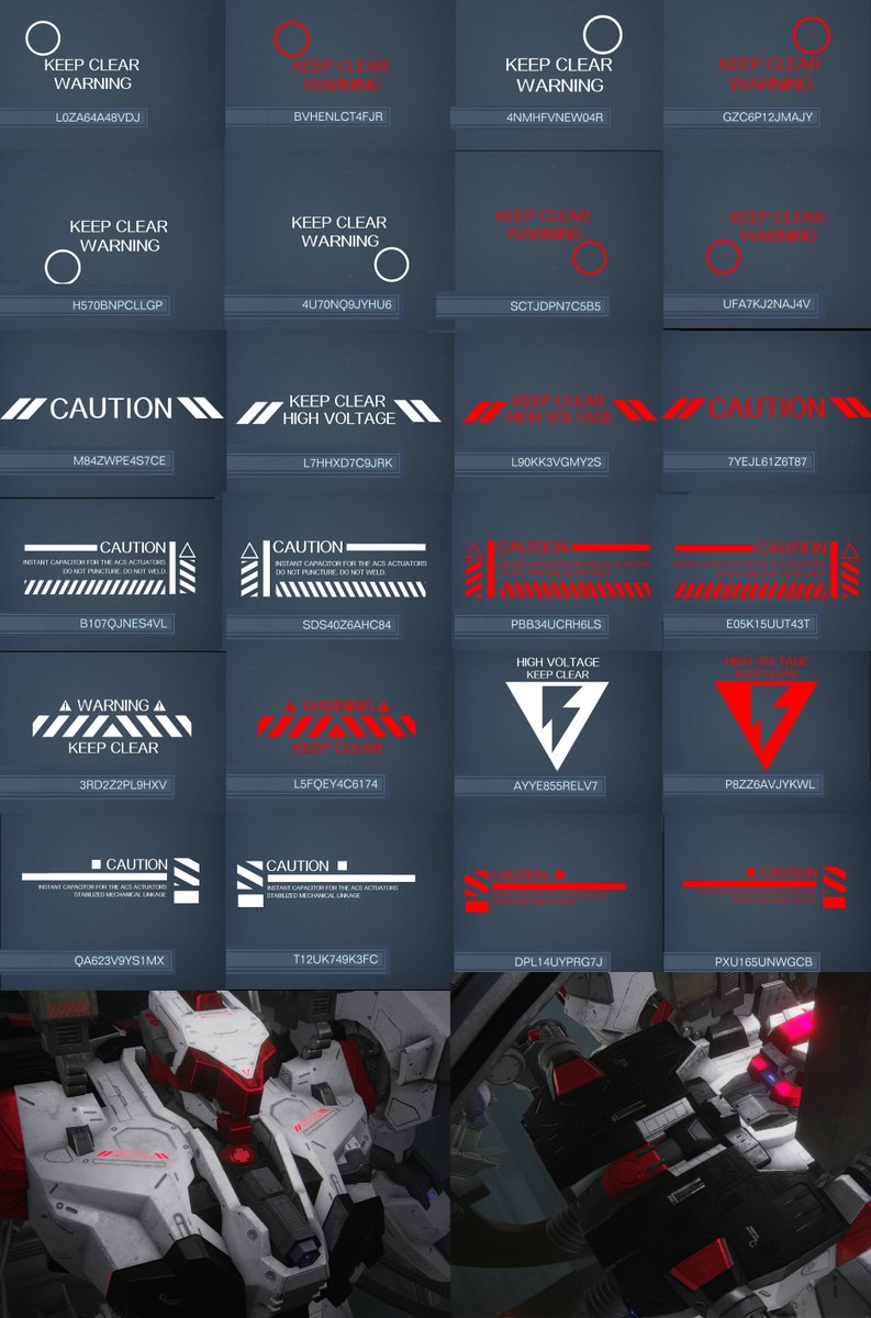 Chris_Pabz's tweet photo. Spent a bit of time to make some imitation mecha decals for you guys in AC6, share if you like! (there has to be a better way to share these)

#アーマードコア6 #AC6 #デカール #エンブレム #Mechadecals #mecha
 #ARMOREDCOREVIFIRESOFRUBICON https://t.co/UywGeWjQcr