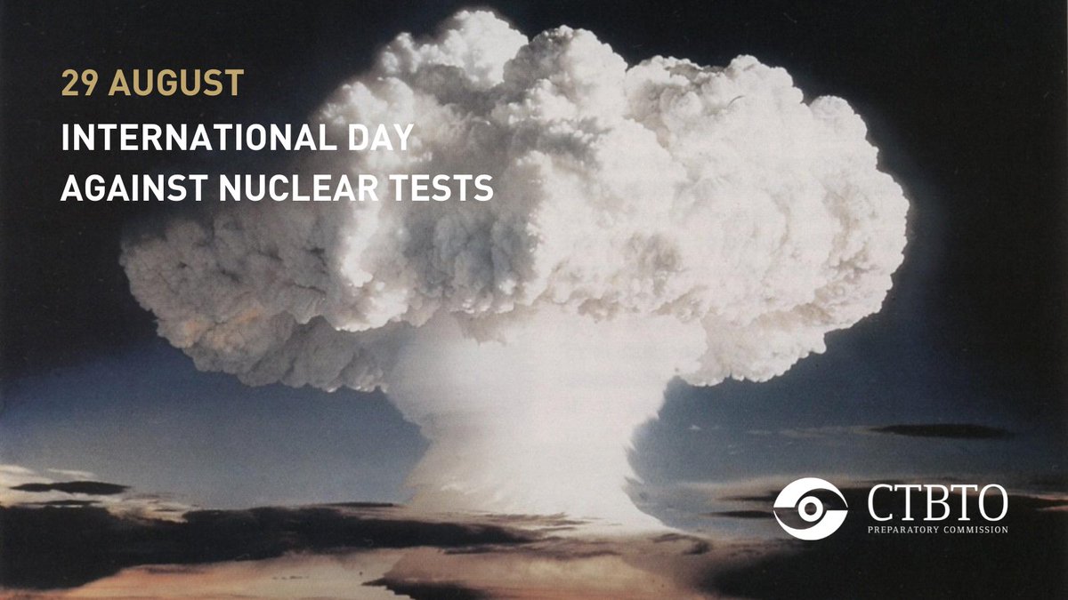 🕊️ 29 August is the International Day against Nuclear Tests, #IDANT. Join #CTBTO as we work to end this threat to global peace and security and raise awareness about the danger that nuclear weapons testing poses to current and future generations. 📹bit.ly/44oO1QK