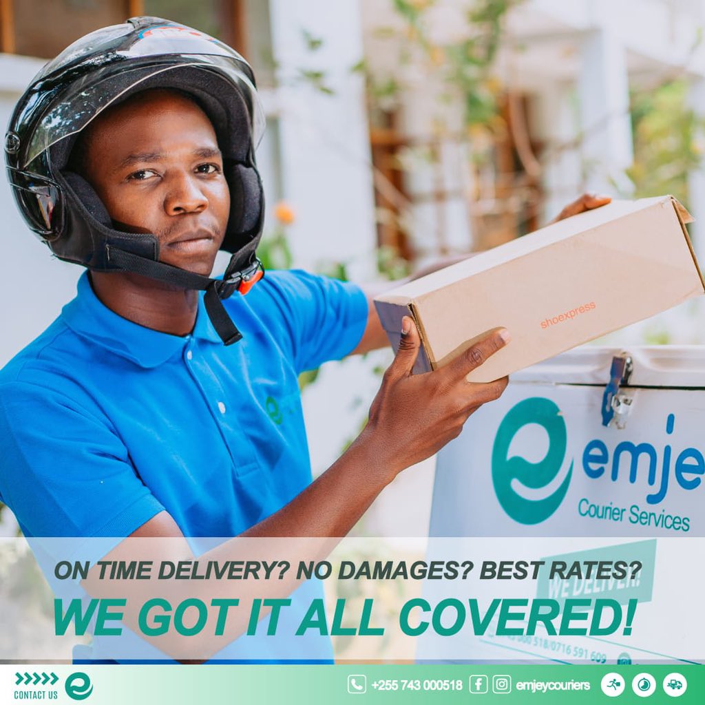 CouriersEmjey's tweet photo. On time delivery ? No damages? Best Rates? Don’t worry,  @emjeycouriers we got it all covered.
.
. 
Contact us on 0743 000518 and make us your new delivery partner.
.
.
#emjeycouriers #wedeliver #lastmiledelivery #tunafikisha #logistics #tanzania https://t.co/CYnozm3gac