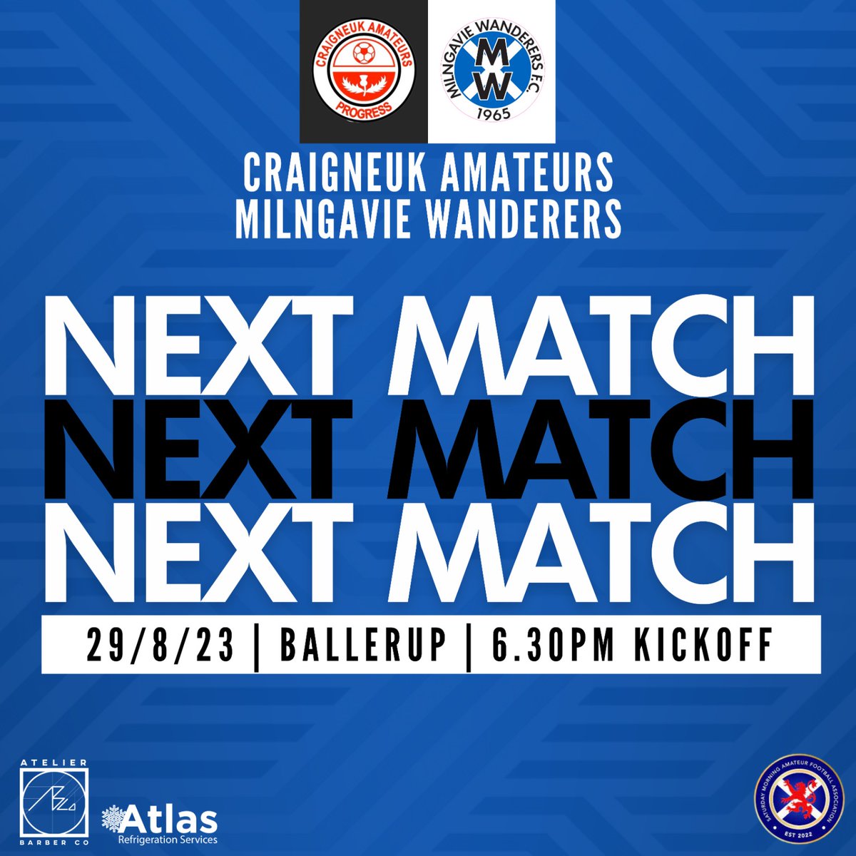 MilngavieW's tweet photo. #MidweekFixture
Cup Qualifier tonight for our @OfficialSMAFA team as they travel to EK to play an in form @Craigneuk_SMA
#MonTheMulguy!
@scottish_aff @PureBawsMedia @Atlas_ProAir https://t.co/O03TUr44eX