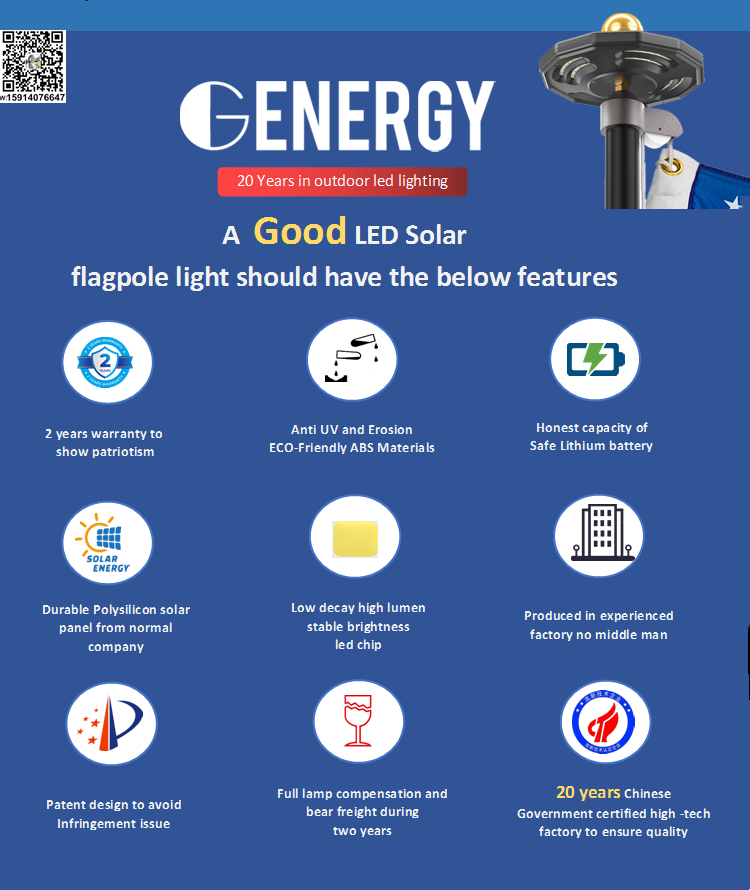 Angelali1118's tweet image. What features should a good solar flag pole light have ? #solarledlight #solarenergy #ledflaglight