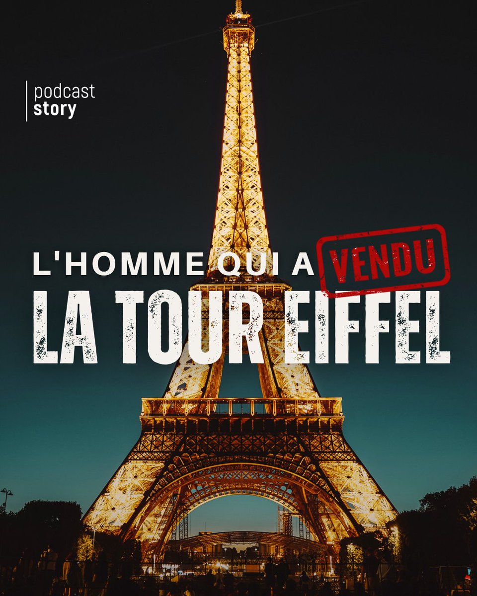 PodcastStory's tweet photo. Ce n’est pas une légende. Un jour, un homme a réellement vendu la tour Eiffel… 🤯 On vous raconte cette folle histoire dans notre nouvelle story !

C’est disponible dès maintenant sur #PodcastStory 🎧
https://t.co/huMrYfiXnb https://t.co/NvAqhhFF3k