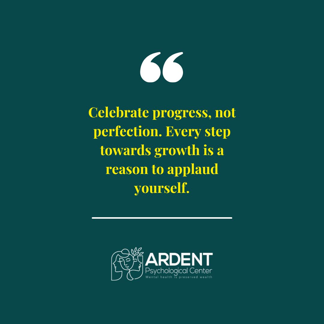 Progress is a cause for celebration! Applaud yourself for every effort you make towards personal growth. 🎉#MentalWellness #CelebrateSuccess