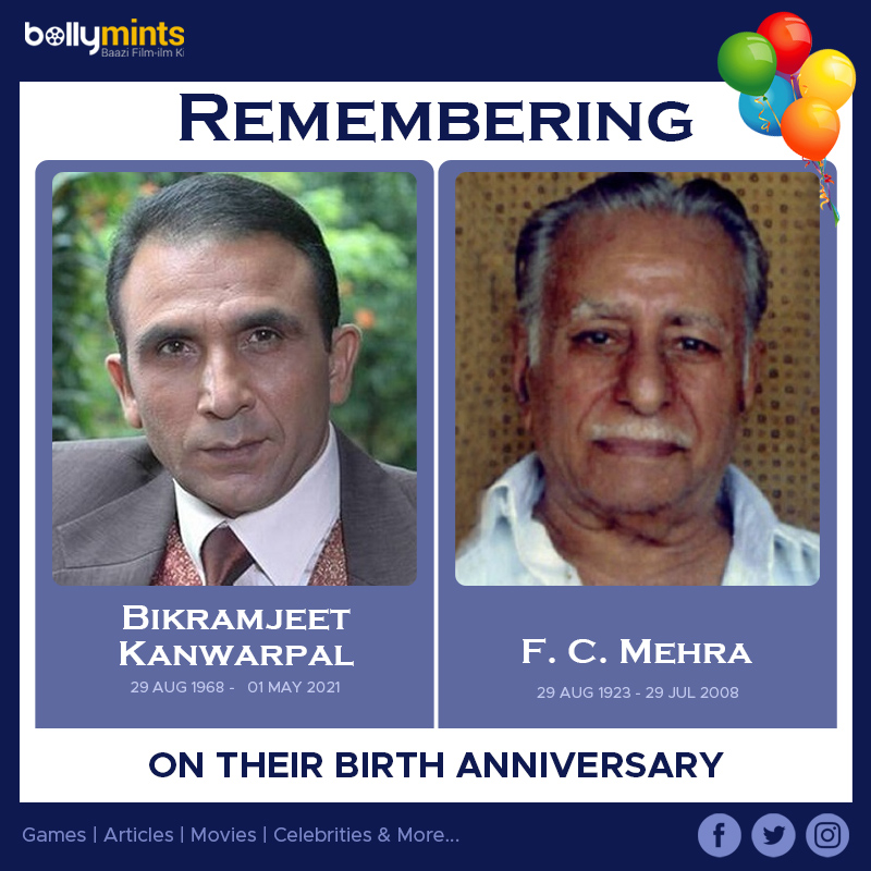 BollyMints's tweet photo. Remembering #BikramjeetKanwarpal Ji &amp; #FCMehra Ji On Their #BirthAnniversary ! https://t.co/zEYmcdZ4VT
