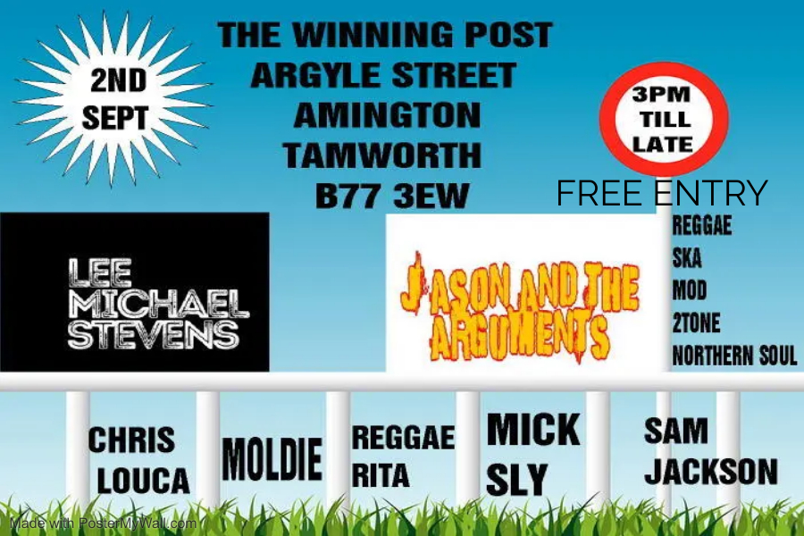 NEXT SHOW: SATURDAY 2ND SEPTEMBER
VENUE: THE WINNING POST, TAMWORTH
MUSIC FROM 3PM // FREE ENTRY
STAGE TIME: 6PM

SEE FB EVENT FOR MORE INFO
facebook.com/events/s/lee-m…