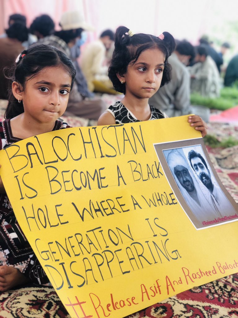 Balochistan has become a black hole where a whole generation is disappearing. 
#ReleaseAsifAndRasheedBaloch
#EndEnforcedDisappearances 
#SaveBalochStudents 
#ReleaseFerozBaloch 
#ReleaseImaanMazari 
#SitInCampIslamabad
