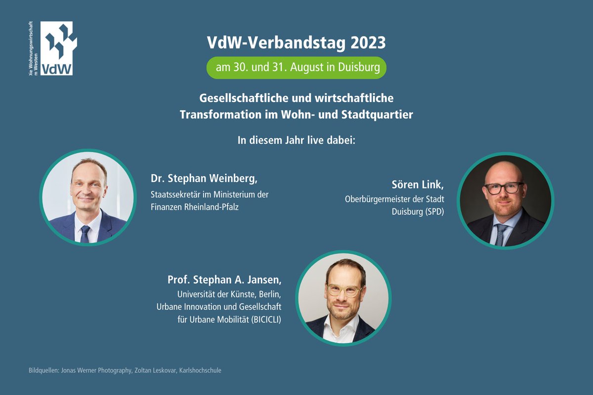 VdW-Verbandstag 2023 - morgen geht es los!

👉Top-Thema: Gesellschaftliche und wirtschaftliche Transformation im Wohn- und Stadtquartier

Wir freuen uns auf unsere Gäste und blicken vorfreudig auf die nächsten beiden Tage!

Alle Infos: vdw-rw.de/verbandstag2023

#VdW #Wohnen