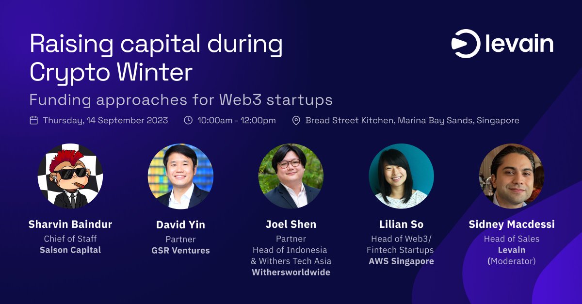 LevainTech's tweet image. Join us for our next event in Singapore 🇸🇬 during #token2049!

💰 Raising capital during Crypto Winter ❄️

Hear from leaders and #investors in the #crypto space: @SaisonCapital @GSRVentures @WithersLLP @AWSCloudSEAsia.

RSVP to register your interest ➡️ levain.tech/event/token204…