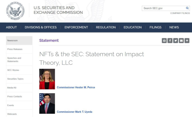 bbu35331's tweet photo. Some SEC members have opposed the SEC's enforcement action to treat NFTs as securities. https://t.co/l1vVtlip3c