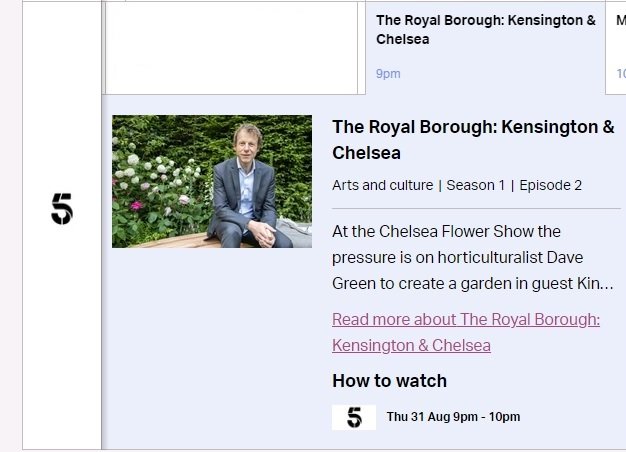 Excited to say that the build of the Royal Garden we created at RHS Chelsea this year will be featured on channel 5 this Thurs (31 Aug) at 9pm, looking forward to seeing it :)

channel5.com/show/the-royal…