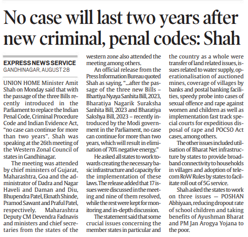 Ratu_Talks's tweet photo. #penalcodes : No case will last two years after new criminal, penal codes: Amit Shah
@IndianExpress https://t.co/aEym0Ycwvm