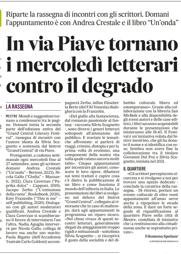 Grazie a <a href="/FilomenaSpolaor/">Filomena Spolaor</a> de Il <a href="/Gazzettino/">Gazzettino</a> per l'articolo che ci ha dedicato oggi 🙏🤩

#rassegnastampa