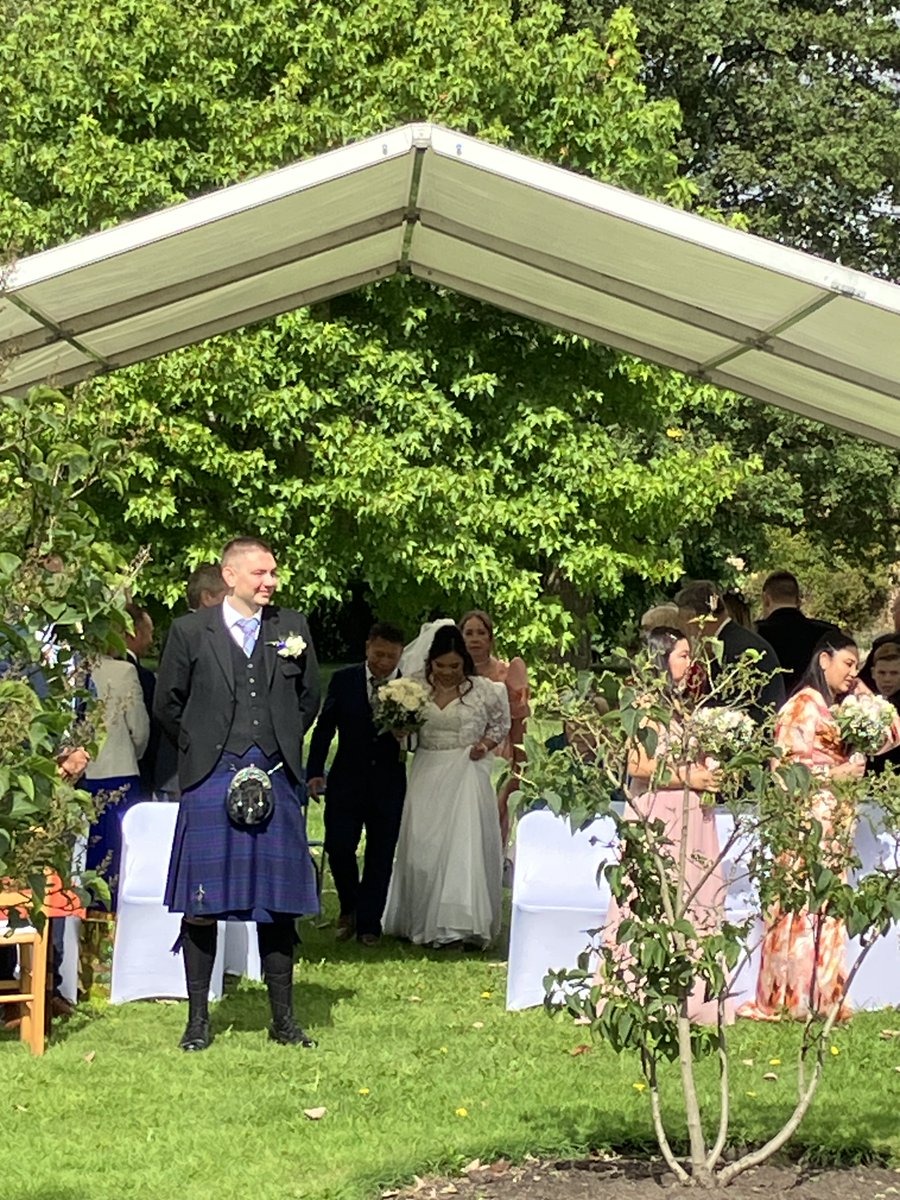 Weekend wedding in the garden.