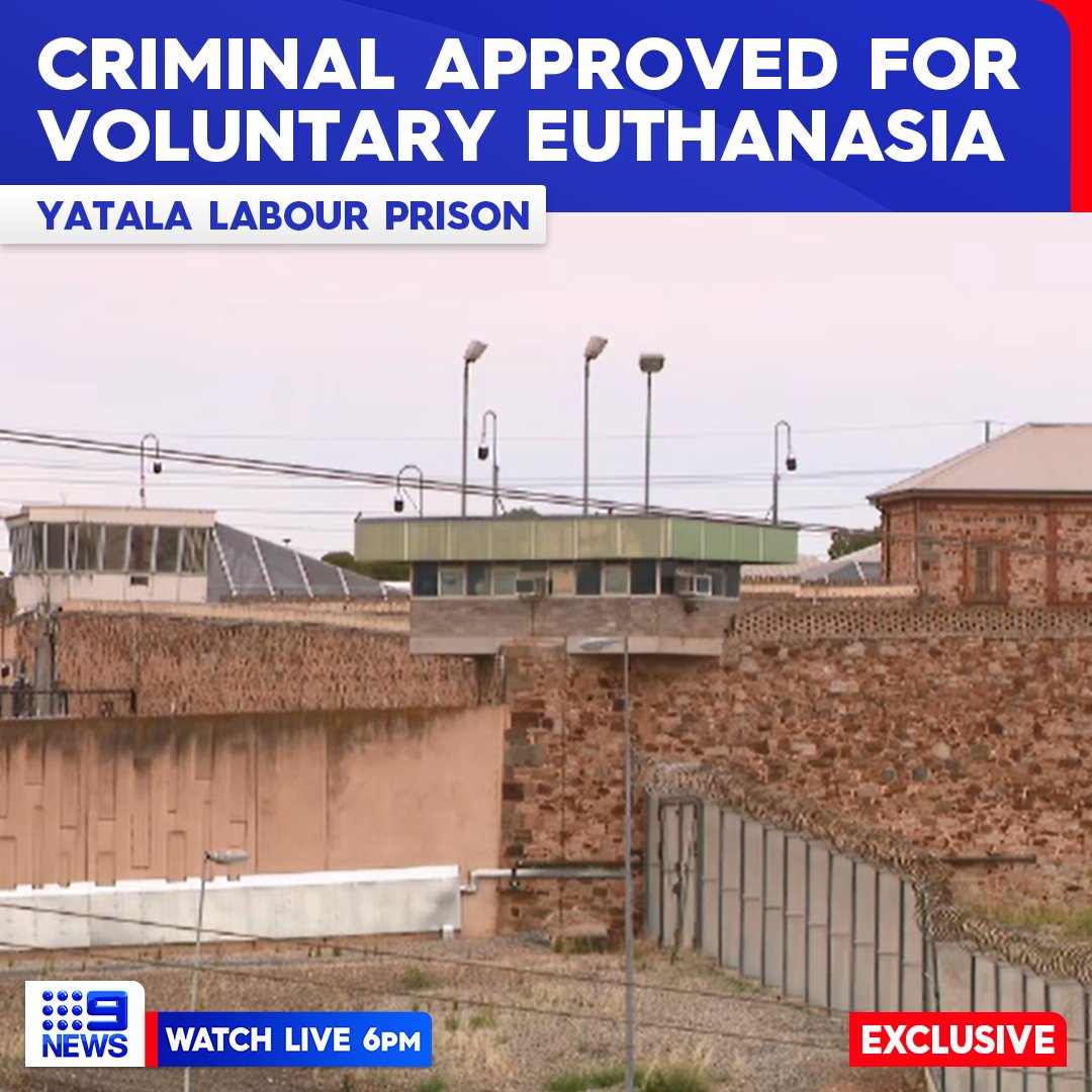9NewsAdel's tweet photo. EXCLUSIVE: The Adelaide prisoner, serving decades behind bars for despicable crimes, who's just been granted the right to die. 

WATCH LIVE at 6pm to see the exclusive details, only on #9News https://t.co/rNmmxmToyh