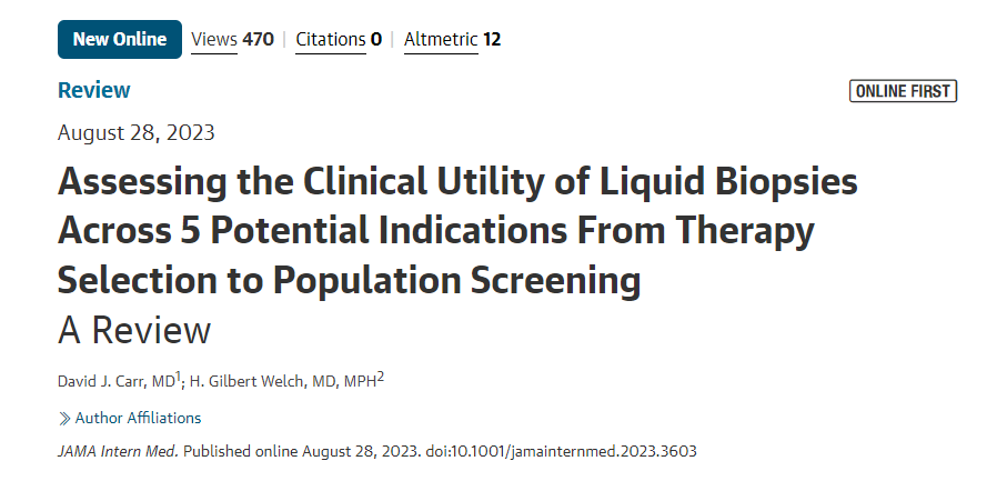 A Comprehensive Review 
🧬 Exploring the clinical potential of ctDNA tests in 5 key areas. 
🎯 From targeted therapy to cancer screening, challenges and opportunities. 
💡 Shaping the future of cancer care with molecular-based diagnostics. 
#LiquidBiopsy #CancerDetection…