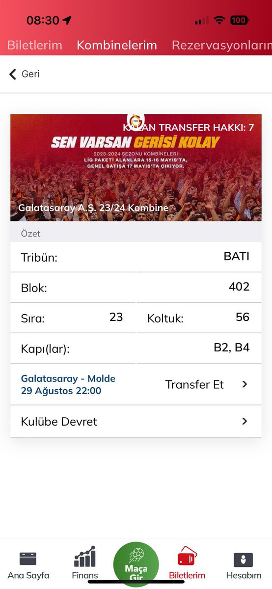 #gsbilet  #GSRAY #GSvMOL #Galatasaray #galatasaraybilet 
1 adet satılık bilet bulunmaktadır ilgilenenler dm