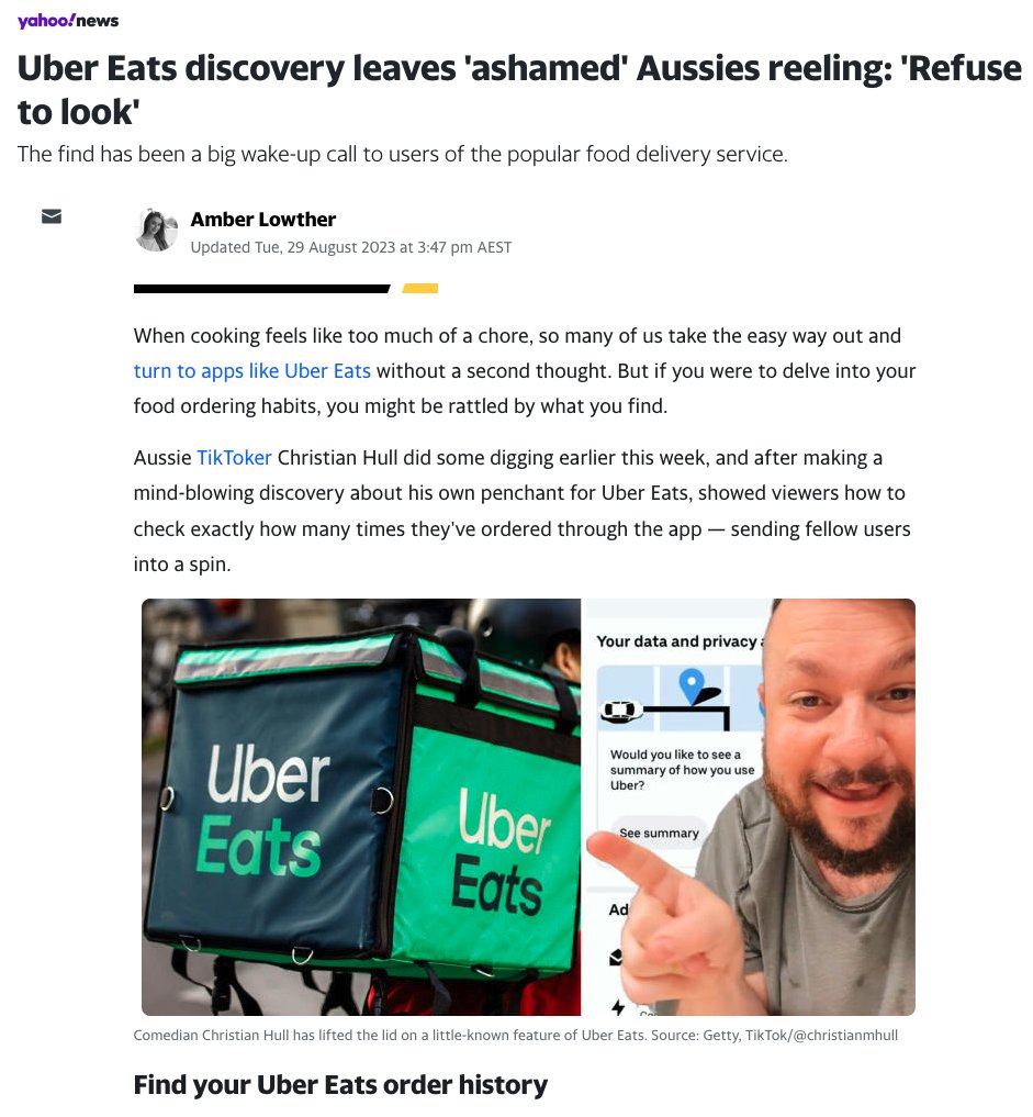 Had great fun commenting on this viral TikTok on how to check your UberEats order history! 🍱📱 How many times have you ordered? 👀
