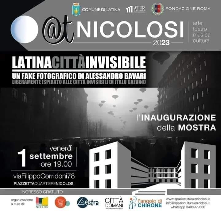 1/10 - Personal exhibition at Nicolosi Cultural Space.
Vernissage 1 September 2023

LATINA: THE INVISIBLE CITY
#exhibition #art #AIArtworks #italocalvino #invisiblecities @33NFT