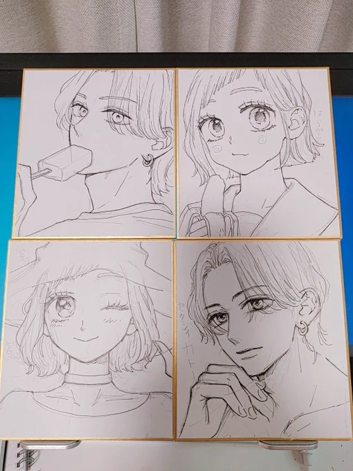 #COMITIA145 
 #カトーと宮脇
色紙☺️色つけまーす🌈 