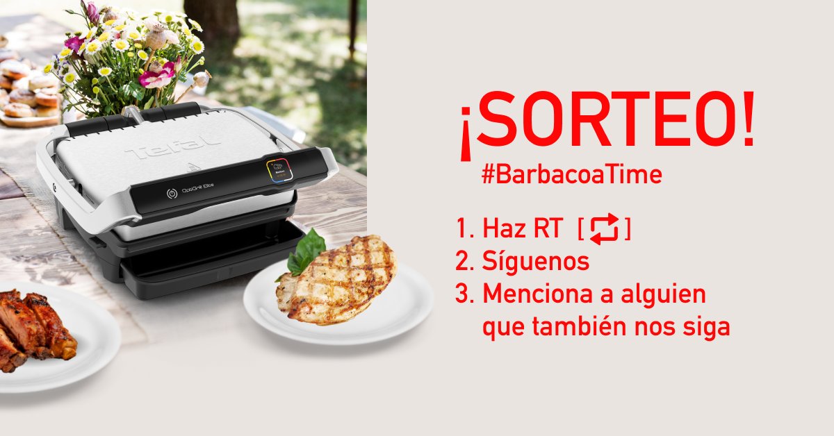 Tefal_ES's tweet photo. SORTEO #BarbacoaTime
📣 Participa y consigue la parrilla Optigrill de Tefal 📣

Haz [RT+Follow] y menciona a 1 persona que también nos siga.

📆 Tienes tiempo hasta el 7/09 incluido.

¡Suerte! https://t.co/1jIOaQoLdg