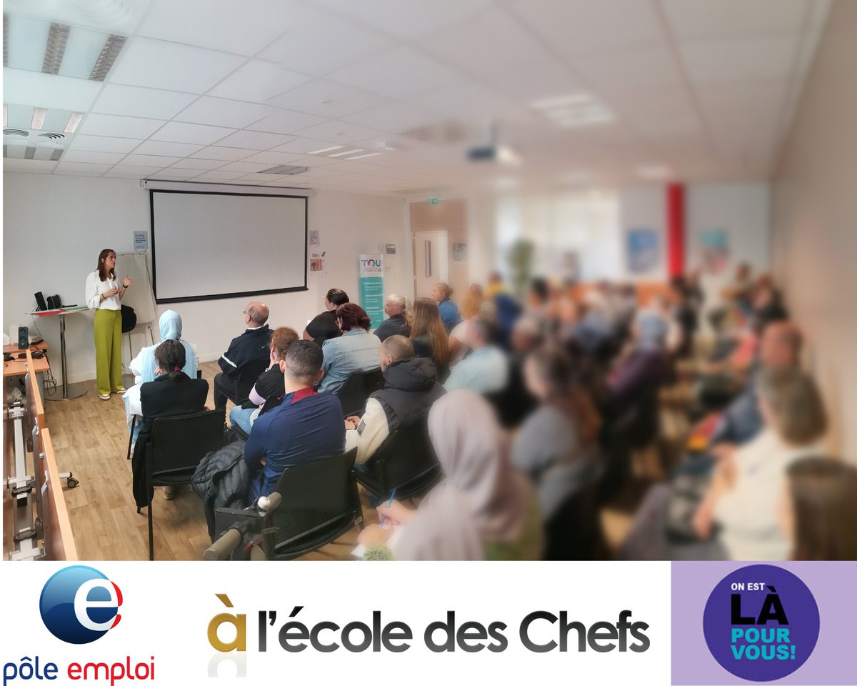 Le @pole_emploi de #RoubaixCentre a accueilli 'À l'École des chefs' pour les formations : 👉 Commis de cuisine et Service en salle 👈 40 demandeurs d'emploi présents de Roubaix et des villes aux alentours ✅ @poleemploi_HDF @FredericDanel @Treutenaeres @salim_Pro_ @OAssanane