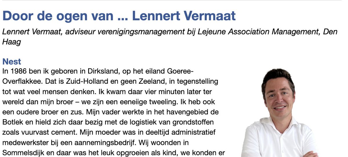 🎙️ Lennert Vermaat in Vakblad Afval. Onder de titel ‘Door de ogen van….. Lennert Vermaat’, gaat onze collega in een openhartig gesprek met redacteur Petra Frans in op zijn achtergrond en drijfveren.
afvalonline.nl/artikel/39113/…
 #associationmanagement