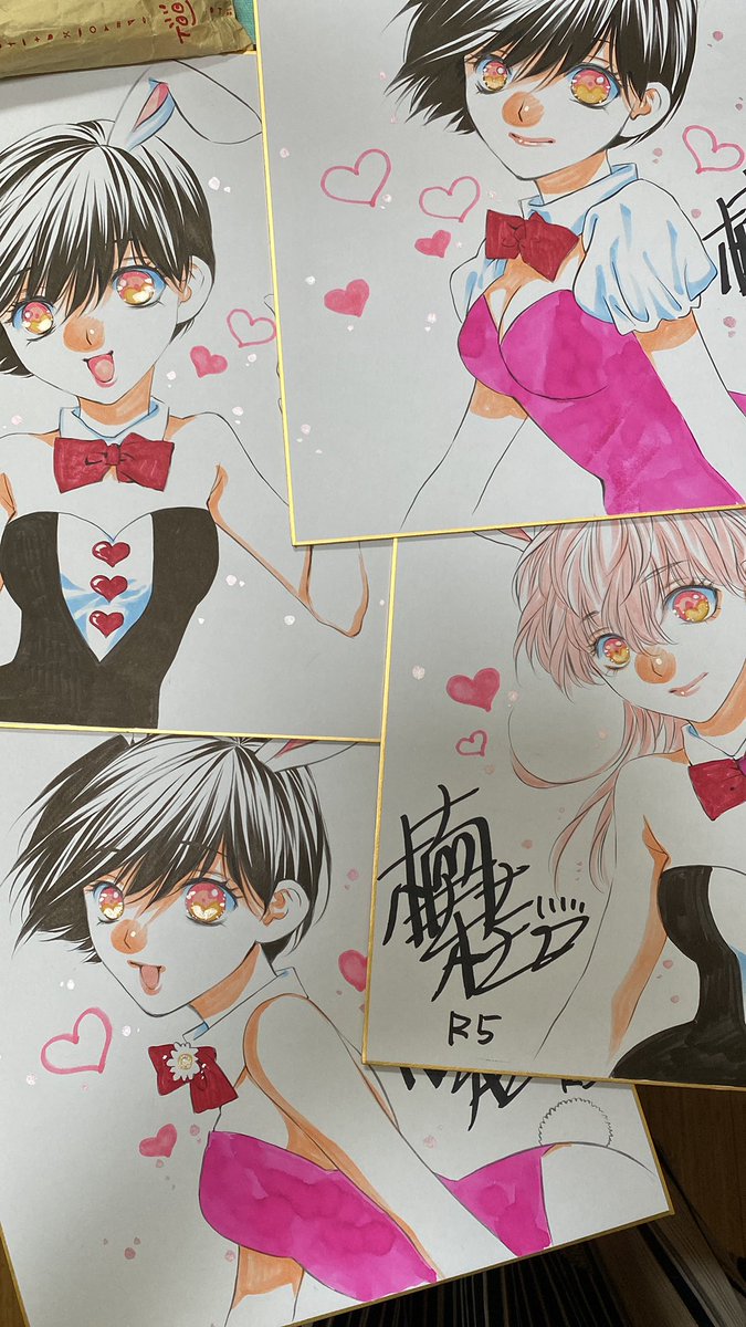 お台場ラブリーギャラリー展でのサイン会色紙全部仕上がっております。ギャラリーにてお受け取りできます✨ お問い合わせ gallery21.buyshop.jp/2 #ラブリーW