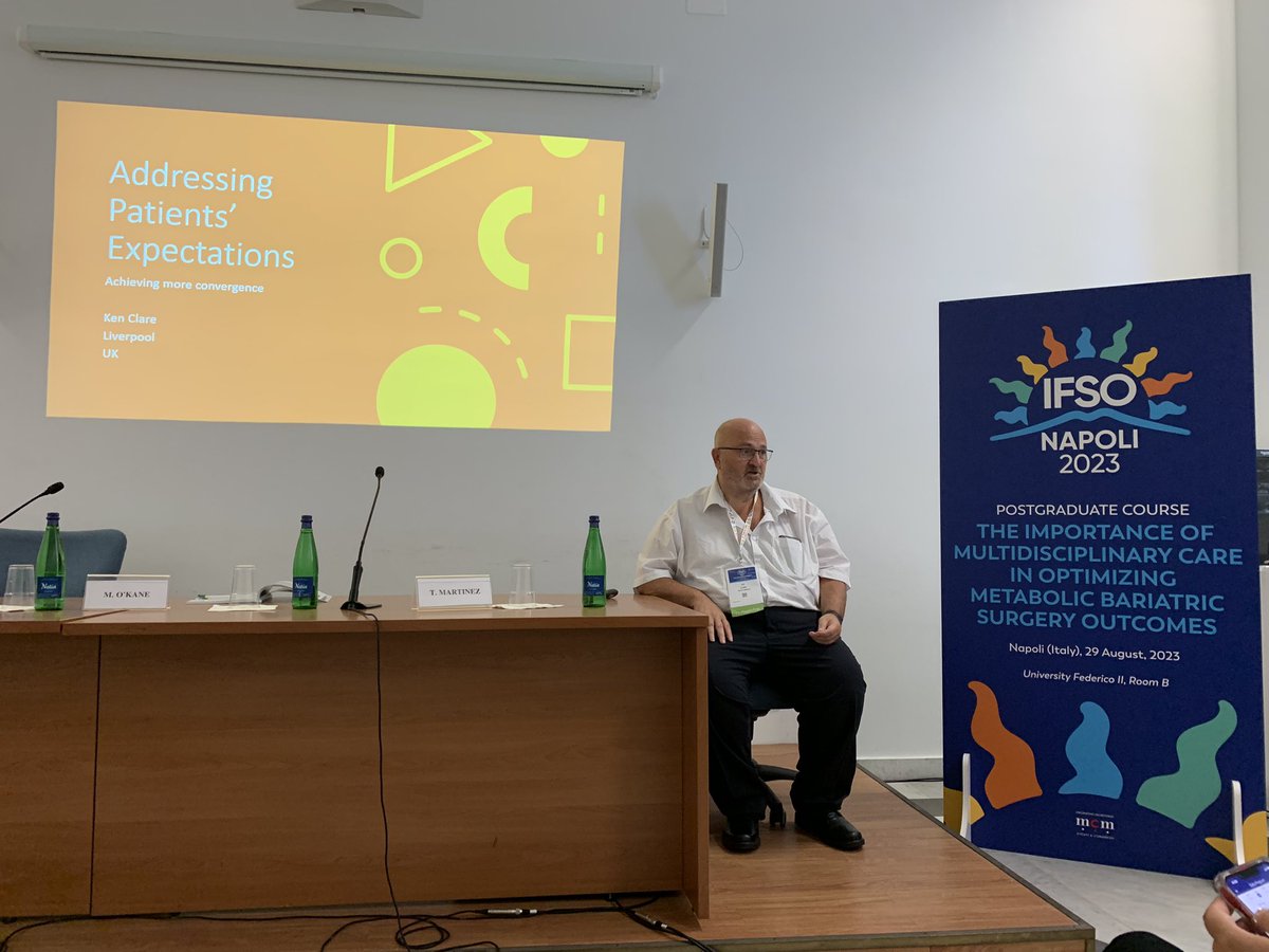 Mpmok's tweet photo. Brilliant presentation by Ken Clare @kenclare at #IFSOnapoli2023 - patient expectations @ECPObesity @UK_ASO @ObesityUK_org @bariatricBOMSS https://t.co/aWuc8BqUWO