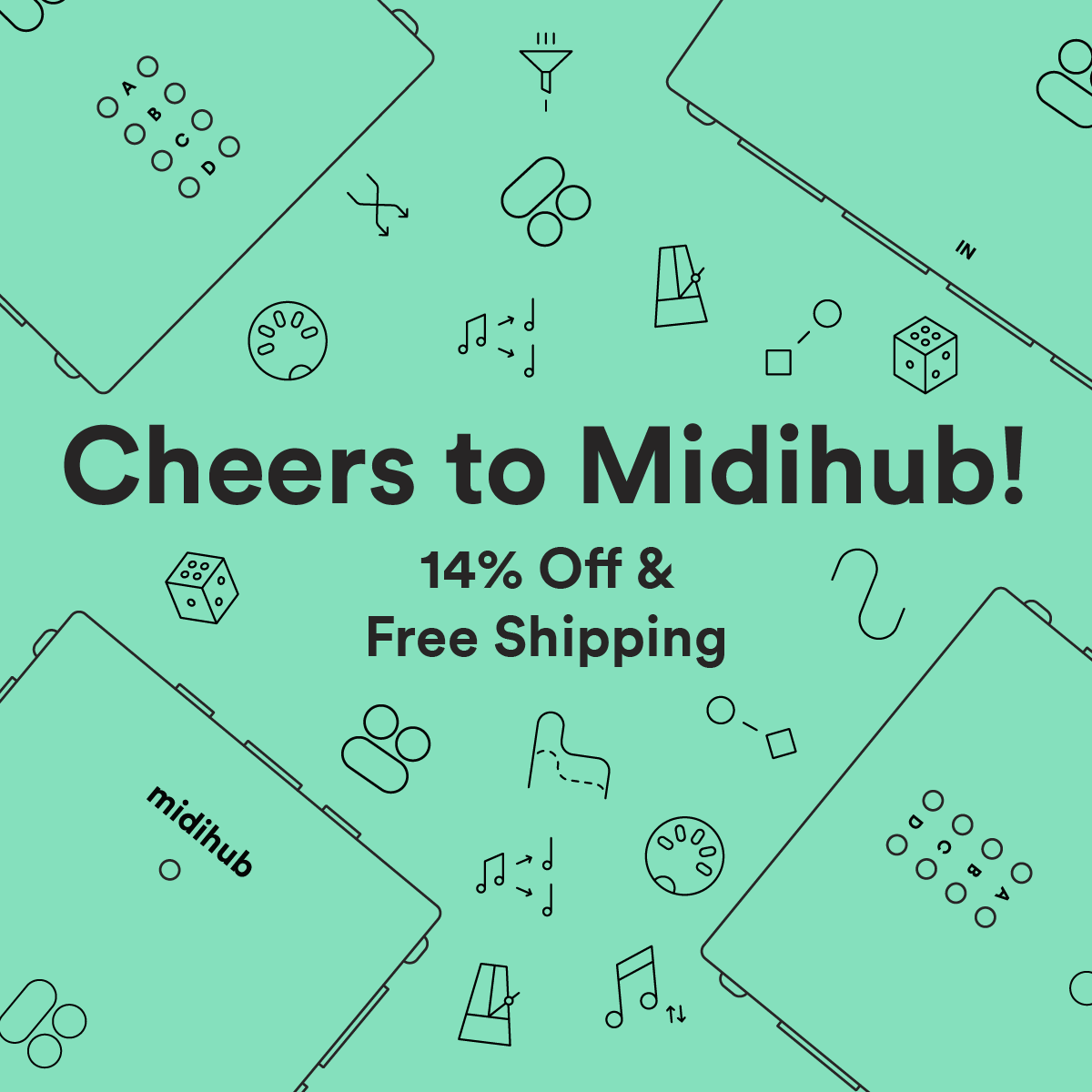 blokaslabs's tweet photo. Today is a special day for us - Blokas turns eight, our co-founder Giedrius adds another candle ๐ฐ, and #Midihub celebrates its fourth birthday! ๐
Use code โCHEERSTOMIDIHUBโ for a 14% discount and free shipping on Midihub until Thursday midnight! ๐ฅณ https://t.co/rvHyyjeT8N https://t.co/NJvbHx3i3c