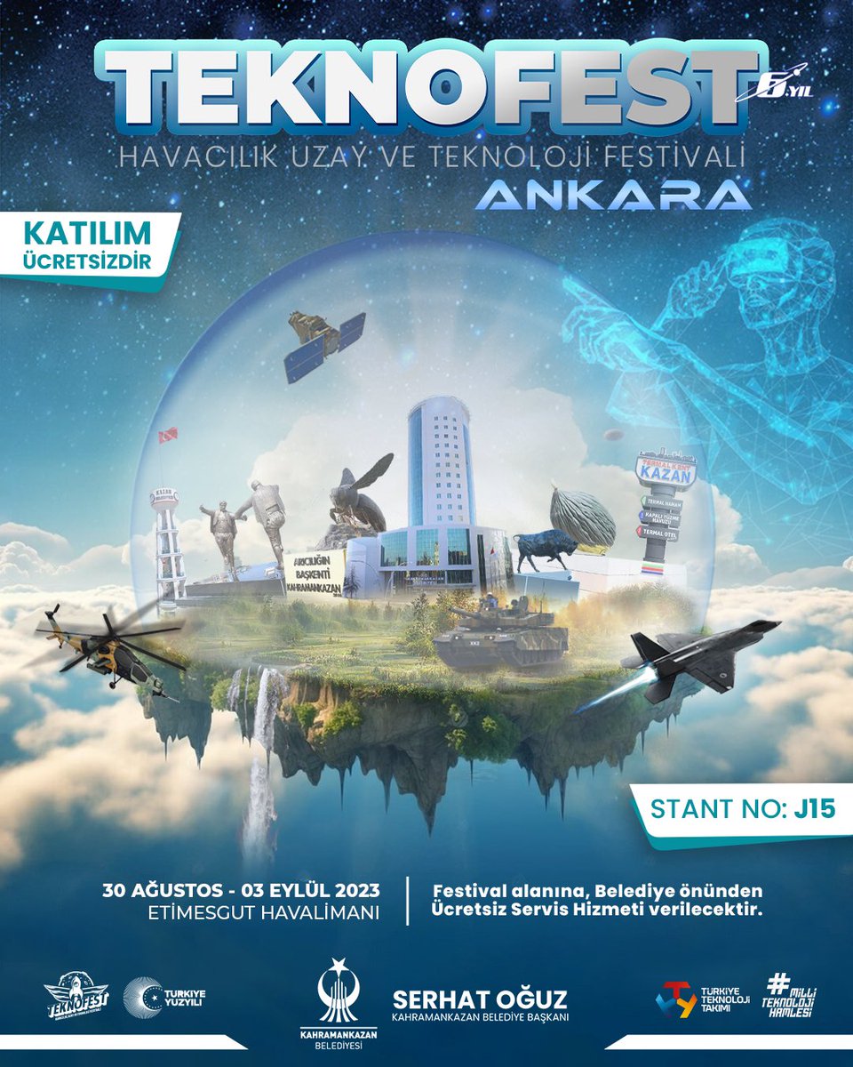 serhatoguz06's tweet photo. Havacılık, Uzay ve Teknoloji Festivali #TEKNOFEST2023 Ankara’da…

Haydi Ankara!
Haydi Kahramankazan!
Bu heyecanı birlikte yaşayalım...

🗓 30 Ağustos-3 Eylül
📍 Etimesgut Havalimanı
👉 KAYIT: https://t.co/9lJz5BDsDv

#TEKNOFEST2023 https://t.co/tBZVSYahJt