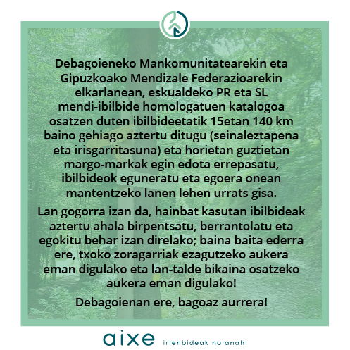aixegune's tweet photo. @debagoiena eta @GMFFGM-rekin elkarlanean, eskualdeko PR eta SL mendi-ibilbideetan margo-markak egin eta errepasatu ditugu, ibilbideok eguneratu eta egoera onean mantentzeko lanen lehen urrats gisa.
#Antzuola #Aretxabaleta #Bergara #Elgeta #Eskoriatza #LeintzGatzaga #Oñati https://t.co/cziawwEk75