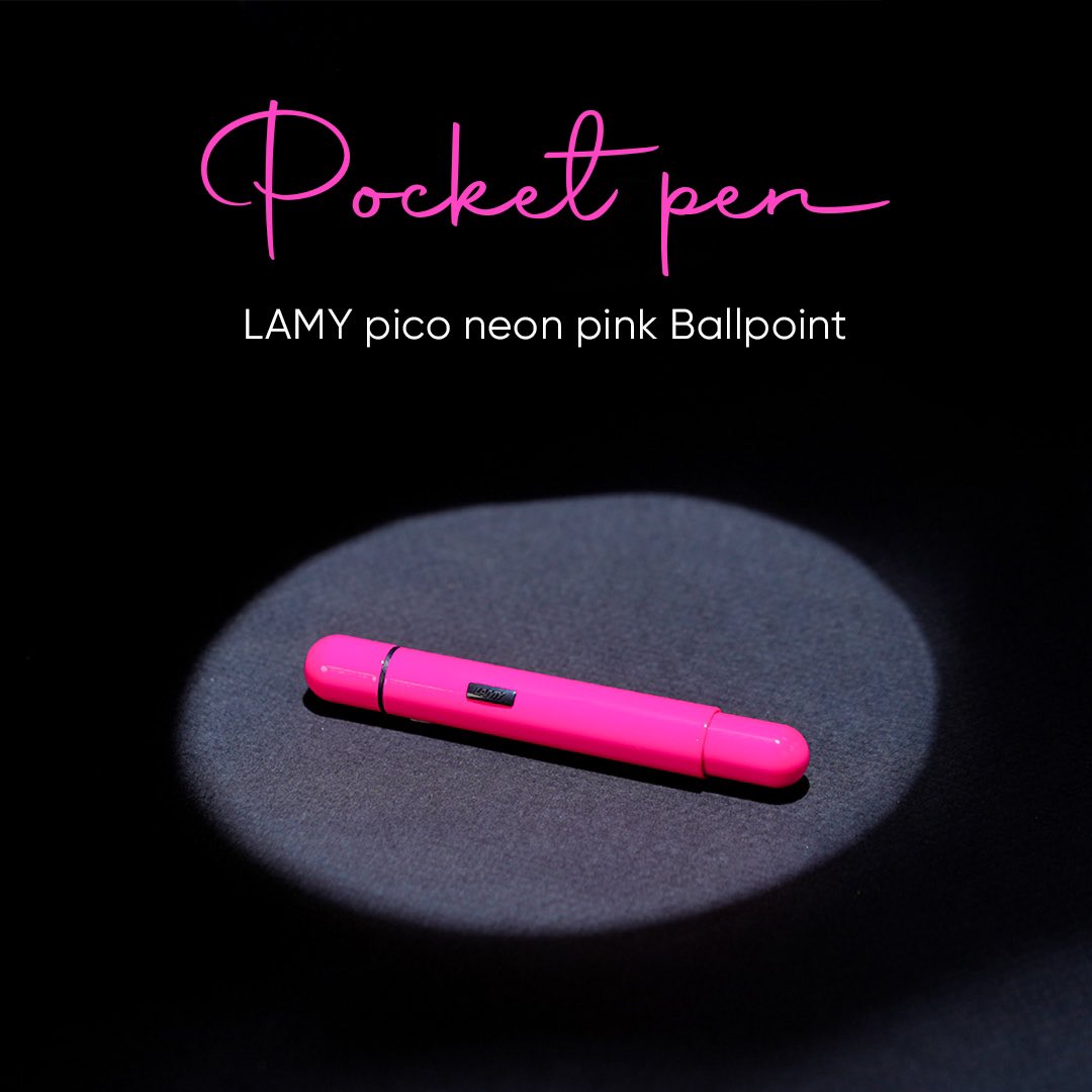 Lamy_India's tweet photo. Elevate your writing experience with this luxurious accessory that fits perfectly in your pocket. Style meets functionality in the palm of your hand.  

#NeonPinkPico #WriteInStyle #LAMY #LamyArt #WritingCommunity #writerscommunity #writerslift #writing #writers #experience https://t.co/nkfNrvFCFu