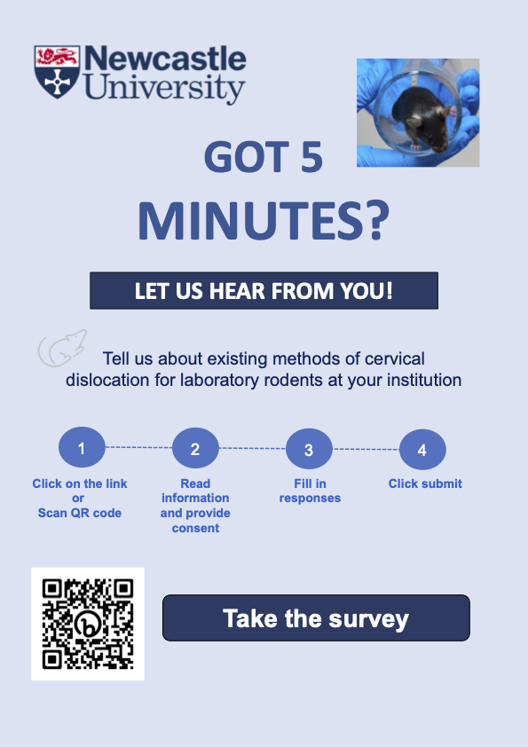 JasMClarkson's tweet photo. Do you work with laboratory rodents 🐭🐁 and have 5 minutes to spare? If so, please consider filling out our survey at the link below or using the QR code ⬇️ https://t.co/FwBkYNDWwu https://t.co/0lZE1NpxVs