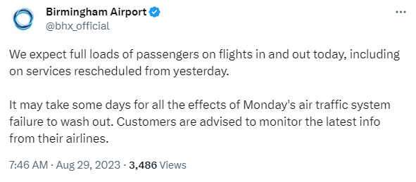 ✈ <a href="/bhx_official/">Birmingham Airport</a> say it could take "some days" for things to fully return to normal, after yesterday's UK-wide Air Traffic Control glitch. Passengers are being advised to check the latest with their airline ⤵ #HeartNews