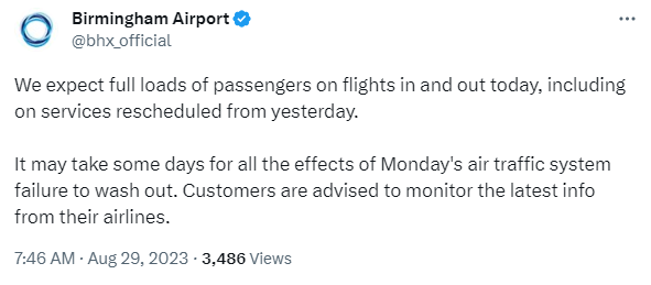 ✈ @bhx_official say it could take 'some days' for things to fully return to normal, after yesterday's UK-wide Air Traffic Control glitch. Passengers are being advised to check the latest with their airline ⤵ #HeartNews