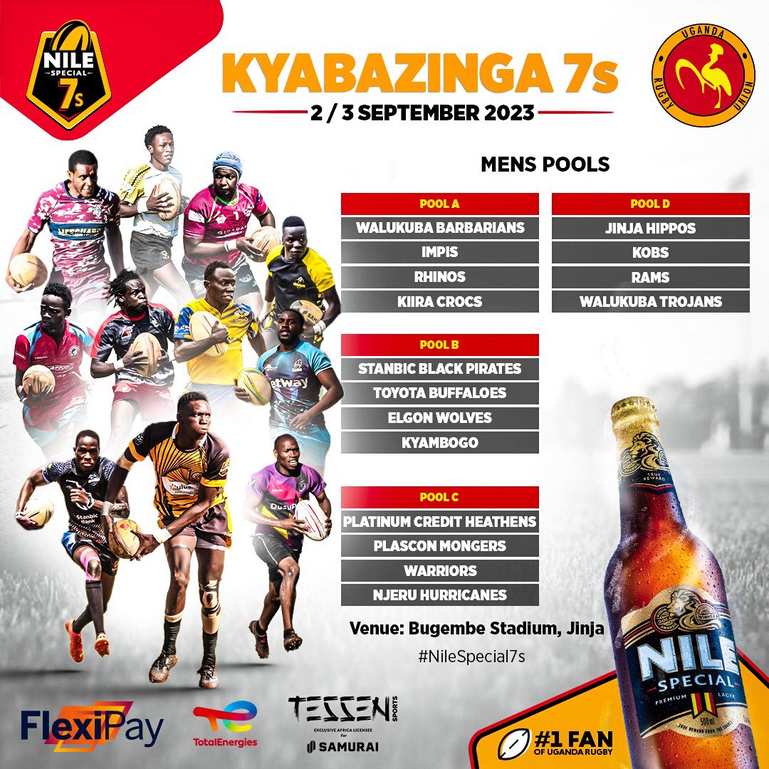 MEN’s POOLS: 

All roads lead to Bugembe Stadium this weekend as we end the #NileSpecial7s in style.