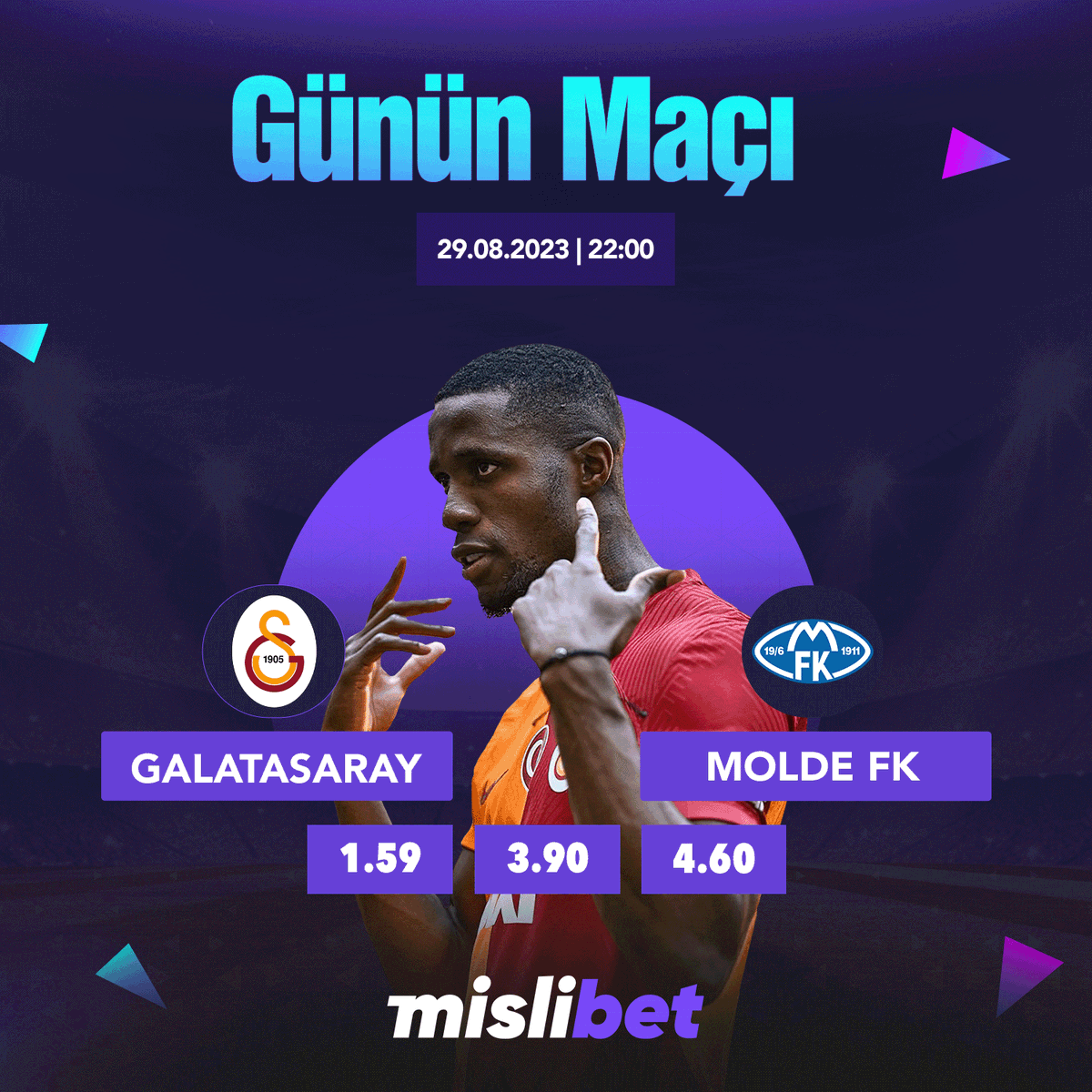 TrMislibet's tweet photo. 🌟 Günün Öne Çıkan Karşılaşması; 

 ⏰ 22:00

🥅 #Galatasaray ⚽ #MoldeFK

💰 En keyifli kazançlar #Mislibet'te başlar..!  

🎁 Haftanın her günü sizlere özel promosyonlar için doğru mekandasınız..! 

  🔗 Güncel Giriş:  https://t.co/RZVQGsg48Z https://t.co/Rw9EouPVIO