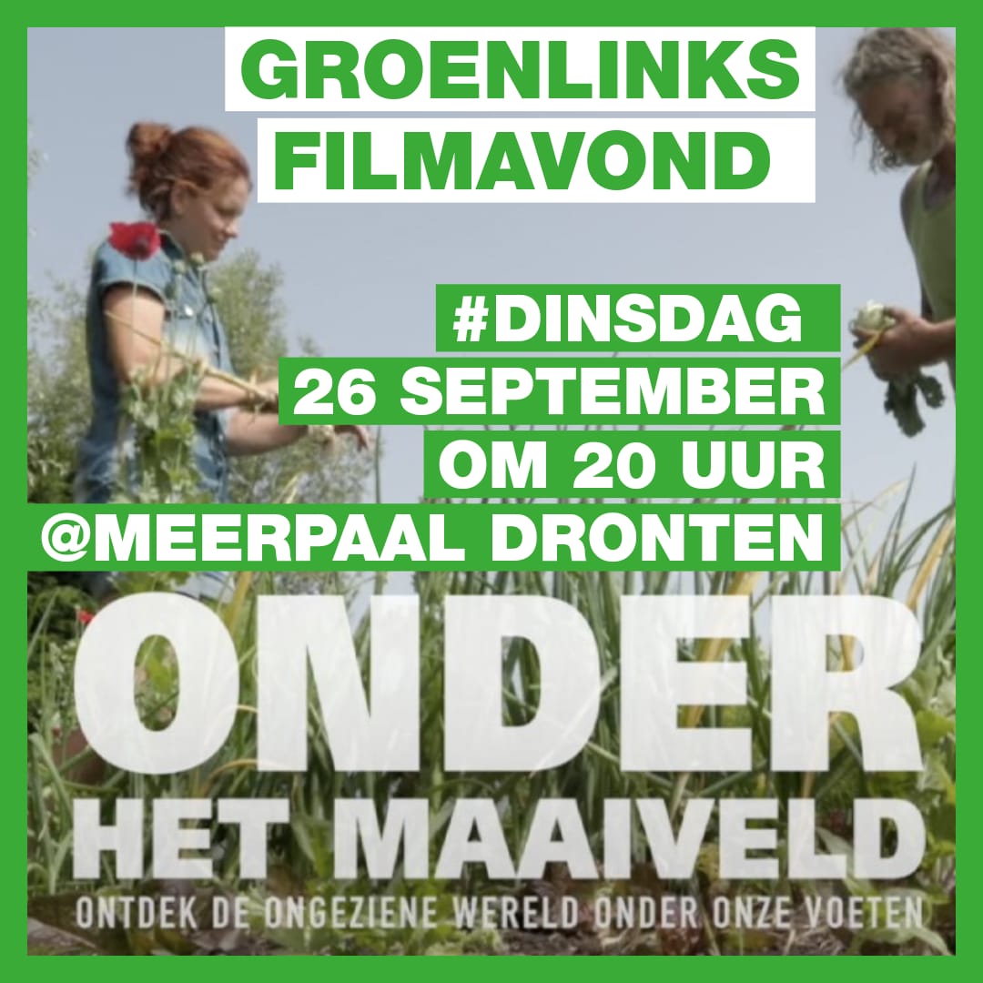 Kom ook naar de <a href="/DeMeerpaal/">De Meerpaal</a> in Dronten op 26 september voor de vertoning van de geweldige film: Onder het maaiveld