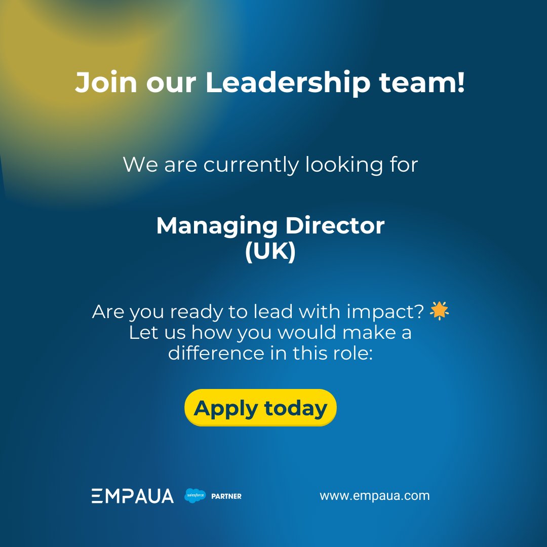 #jobsalert 🗣️ Hear from our leader Janet Chadwick &amp; learn about her extraordinary journey at EMPAUA! 🌟

This could be you 👉 We are #hiring exceptional Managing Directors across Europe 🌟

Apply today 🔗 lnkd.in/dgKUEGGk

#joinourteam #hiringnow #leadership #EMPAUA