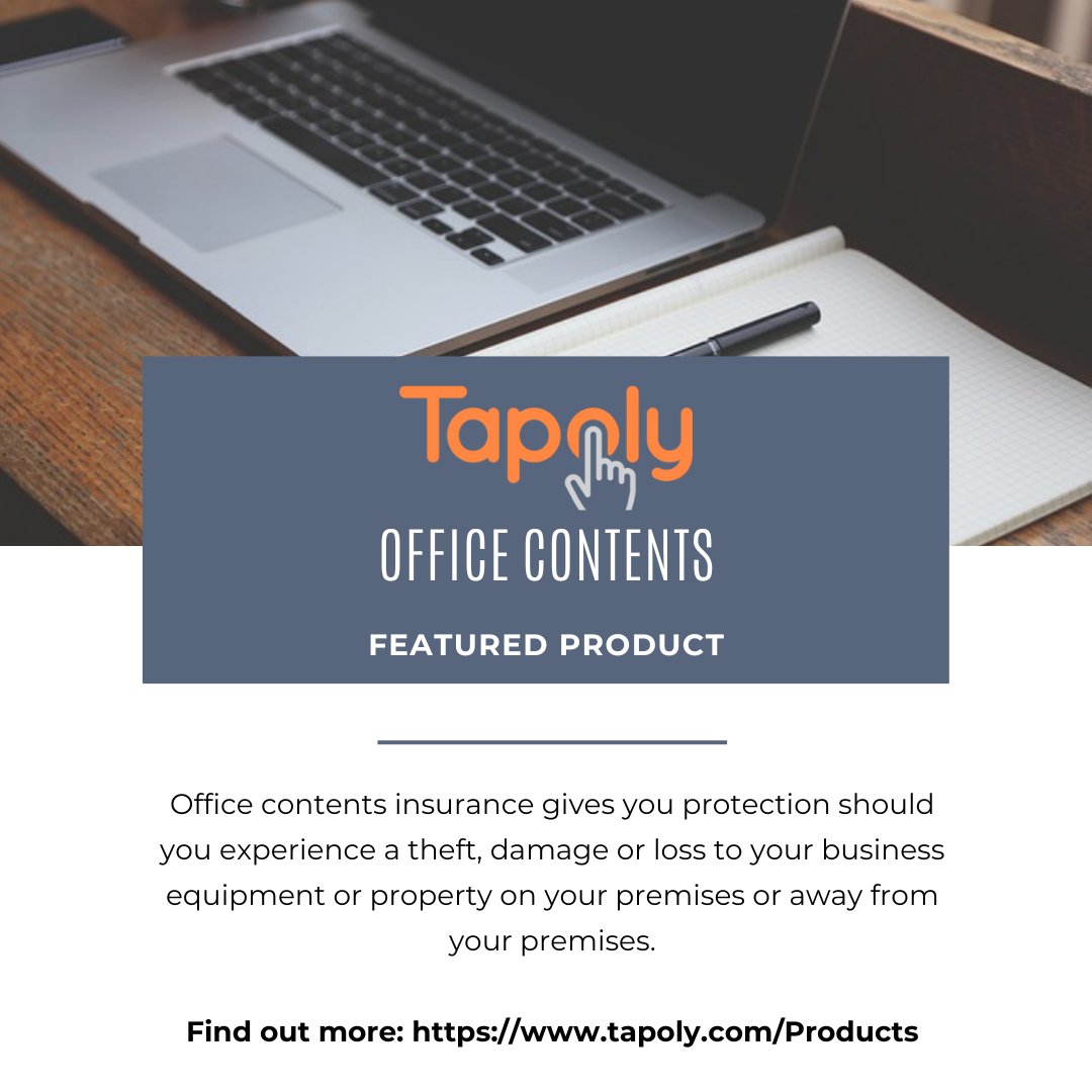 TapolyUK's tweet image. Office contents insurance gives you protection should you experience a theft, damage or loss to your business equipment or property on your premises or away from your premises .tapoly.com/office-content… #ContentsInsurance #SaaS #MGAA #MGA