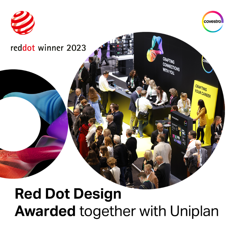 covestro's tweet photo. 🔴 #reddotwinner - We won the @reddot Design Award 🏆 for our #K2022 campaign "Crafting Connections With You" alongside Uniplan in the “Digital Solutions - Trade Fair” category. A huge thanks to all involved! #collaborationrocks 🤝 https://t.co/XX5m3pMeEX