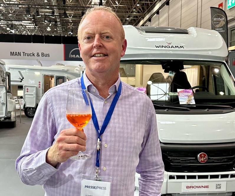 johnrawlings's tweet photo. I was offered a lot of coffee during visits to various stands at the Caravan Salon yesterday, but an Aperol Spritz at the end of a long day went down well! Thanks @Wingamm1 @UkWingamm #csd23 #caravansalon https://t.co/HDtPK5mWKo